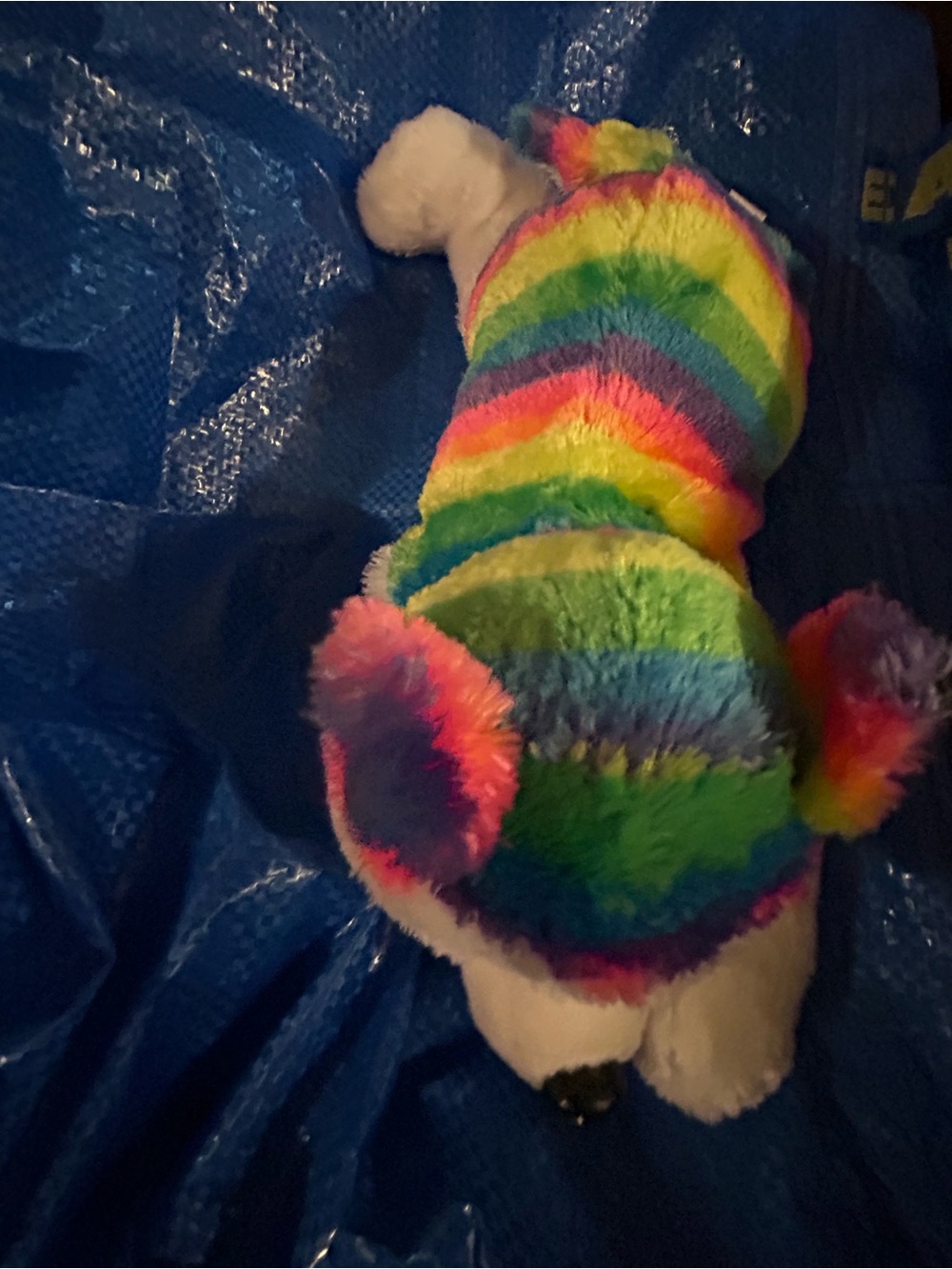 Ty Robin the rainbow husky Plush Rainbow Striped Small Pet Toy - Multicolor